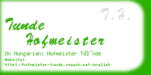tunde hofmeister business card